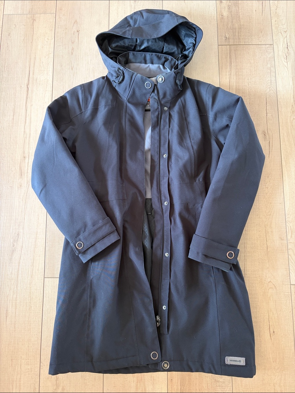 Merrell Black Hooded Longline Parka